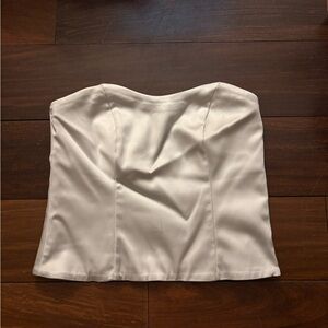 White Satin Bustier Top